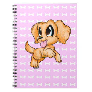 Cute Hand Drawn Golden Retriever Dog Pink-laptop Notitieboek