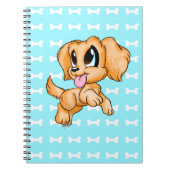 Cute Hand Drawn Golden Retriever Puppy Notebook Notitieboek (Voorkant)