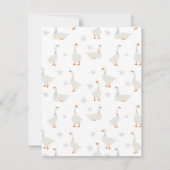 Cute Hand Drawn Goose & Daisies Custom Name Bedankkaart (Achterkant)