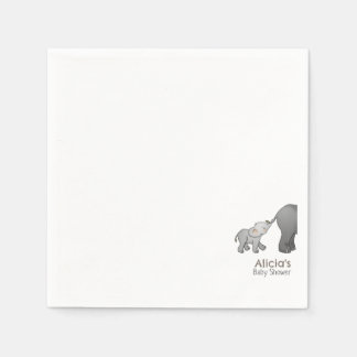 Cute  Hand Drawn Little Elephant Baby Shower Servet