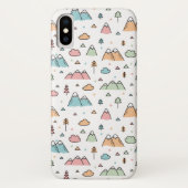 Cute Hand Drawn Mountain Scene Pattern Case-Mate iPhone Case (Achterkant)