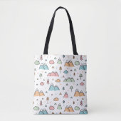 Cute Hand Drawn Mountain Scene Pattern Draagtas (Voorkant)
