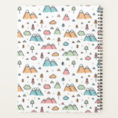 Cute Hand Drawn Mountain Scene Pattern Planner (Achterkant)