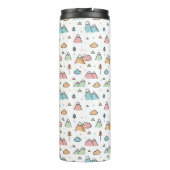 Cute Hand Drawn Mountain Scene Pattern Thermosbeker (Achterkant)