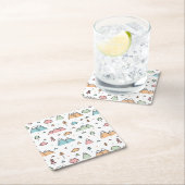 Cute Hand Drawn Mountain Scene Pattern Vierkante Kartonnen Onderzetter (Insitu)