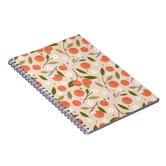 Cute Hand-drawn Orange Blossom Seamless Pattern Notitieboek (Rechterzijde)