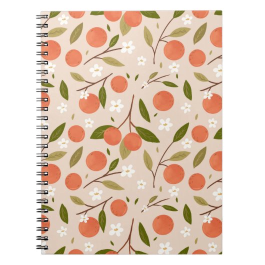 Cute Hand-drawn Orange Blossom Seamless Pattern Notitieboek (Voorkant)