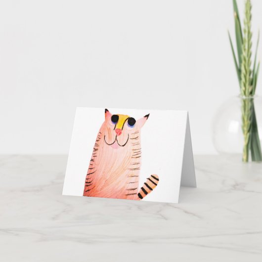​Cute Hand-Drawn Orange Tabby Cat Thank You Note (Devant)