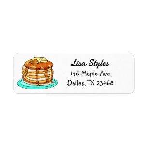 Cute Hand Drawn Pancakes Etiket