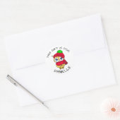 Cute Hand Drawn Penguin met kerstcadeaus Label (Envelop)