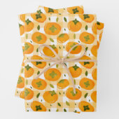 Cute Hand-Drawn Persimmons Seamless Pattern Inpakpapier Vel (In situ)