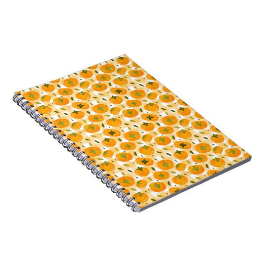 Cute Hand-Drawn Persimmons Seamless Pattern Notitieboek (Rechterzijde)