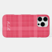 Cute Hand-Drawn Red Plaid iPhone Hoesje (Achterkant horizontaal)