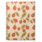 Cute Hand-drawn Red Strawberry Seamless Pattern Notitieboek (Voorkant)