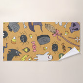 Cute hand drawn seamless patterns with cute hand d (Serviette de bain)