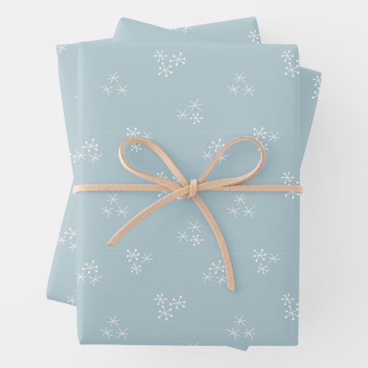 Cute Hand Drawn Snowflake Pattern Inpakpapier Vel (In situ)