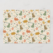 Cute Hand Drawn Spring Bunnies Invitation (Devant)