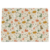 Cute Hand Drawn Spring Bunnies Large Gift Bag Groot Cadeauzakje (Voorkant)