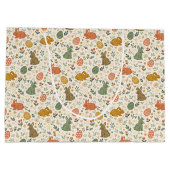 Cute Hand Drawn Spring Bunnies Large Gift Bag Groot Cadeauzakje (Achterkant)