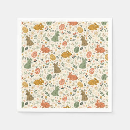 Cute Hand Drawn Spring Bunnies Napkins Servet