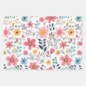 Cute Hand Drawn Spring Florals Inpakpapier Vel (Voorkant 2)