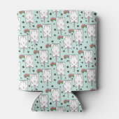 Cute Hand Drawn Unicorn Cat Pattern Blikjeskoeler (Achterkant)