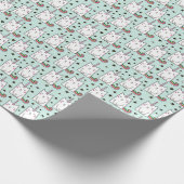 Cute Hand Drawn Unicorn Cat Pattern Cadeaupapier (Hoek)