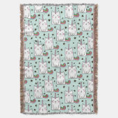 Cute Hand Drawn Unicorn Cat Pattern Deken (Voorkant Verticaal)