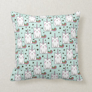 Cute Hand Drawn Unicorn Cat Pattern Kussen