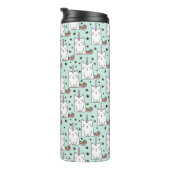 Cute Hand Drawn Unicorn Cat Pattern Thermosbeker (Geroteerd rechts)