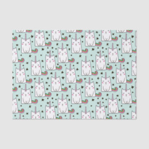 Cute Hand Drawn Unicorn Cat Pattern Tissuepapier