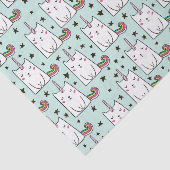 Cute Hand Drawn Unicorn Cat Pattern Tissuepapier (Detail)