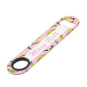 Cute Hand Painted Waterverf Bananas Monogram Speed Flessenopener (Voorkant Gekanteld)