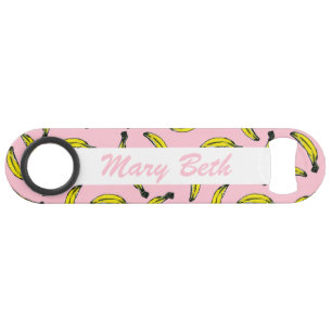 Cute Hand Painted Waterverf Bananas Monogram Speed Flessenopener