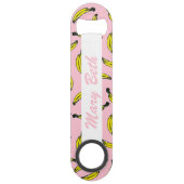 Cute Hand Painted Waterverf Bananas Monogram Speed Flessenopener (Voorkant)