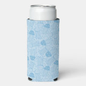 Cute handmade jelly fish pattern blue background (Seltzer Voorkant)