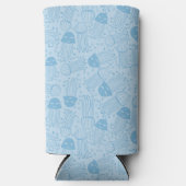 Cute handmade jelly fish pattern blue background (Voorkant)