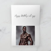 Cute Handsome Black Man Birthday Kaart (Binnen)