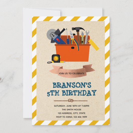 Cute handyman invitation à la soirée à thème (Devant)