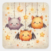 Cute Hanging Bats Halloween Stickers (Voorkant)