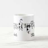 Cute Hanging Kittens Custom Name Koffiemok (Center)