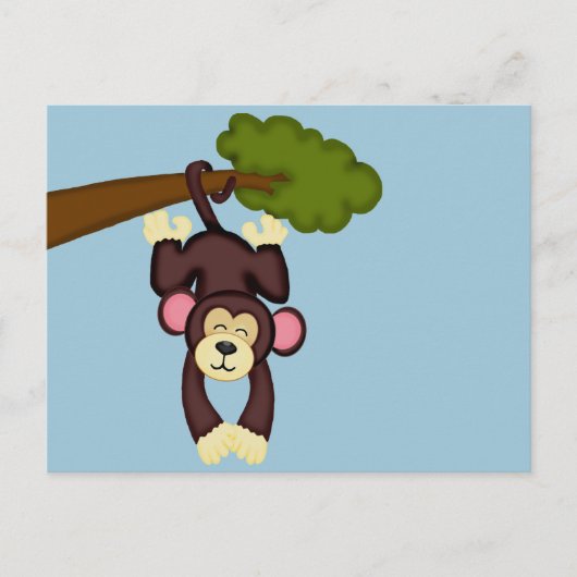 Cute Hanging Monkey Briefkaart (Voorkant)