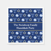 Cute Hanukkah Dreidel Menorah Pattern Custom Party Servet (Voorkant)
