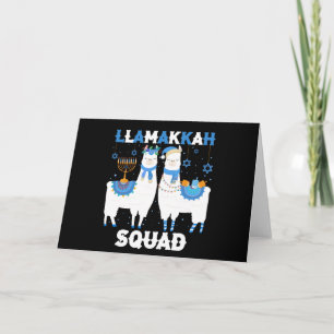 Cute Hanukkah Llama Kerst Happy Llamakah Squad Kaart