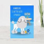 Cute Hanukkah met Poodle en Menorah Kaart (Voorkant)