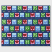 Cute Hanukkah Pattern Dark Blue Wrapping Paper Cadeaupapier (Vlak)