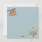Cute Hanukkah Sloth Note Kaart (Achterkant)