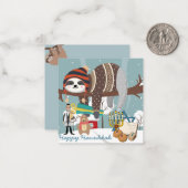 Cute Hanukkah Sloth Notitiekaartje (Voorkant / Achterkant in situ)