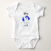 cute Happiness magic blue unicorn Romper (Voorkant)