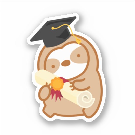 Cute Happy Afstuderen-sleuf Sticker (Voorkant)